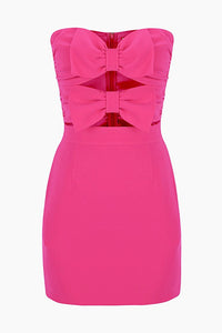 Mignon Mini-Tube-Kleid mit Cut-Out und Schleife im modernen Stil