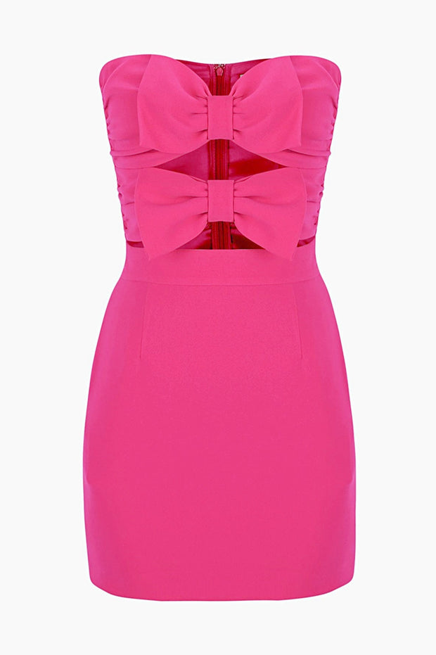 Mignon Mini-Tube-Kleid mit Cut-Out und Schleife im modernen Stil