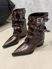 Spitze Zehen Chunky-Heel Retro Martin Stiefel im modernen Stil