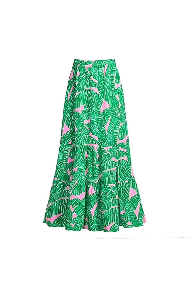 Grüner Badeanzug mit Rüschenmuster im modernen Stil