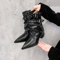 Spitze Zehen Chunky-Heel Retro Martin Stiefel im modernen Stil