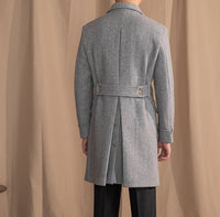 Polohemd aus Wollmischung mit Fischgrätmuster im Vintage-Stil