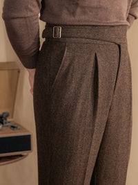 Hose aus Wollmischung mit Gurkha-Bund und Bundfalten