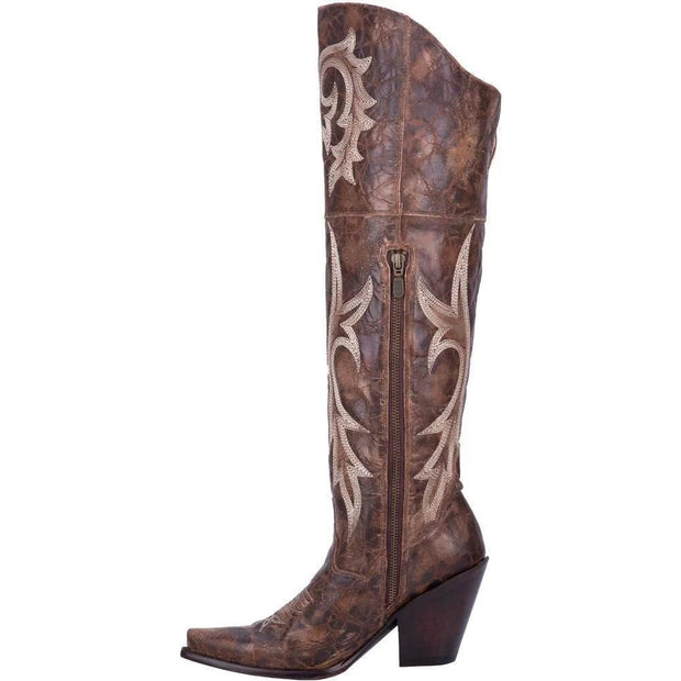 Retro-Muster Stiefel mit hohem, dickem Absatz im modernen Stil