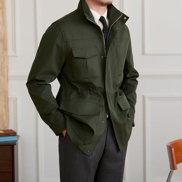 Jagdjacke aus Baumwollmischung mit Jagd-Details