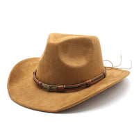 Wildleder Westernhut mit umgeschlagenem Rand im modernen Stil