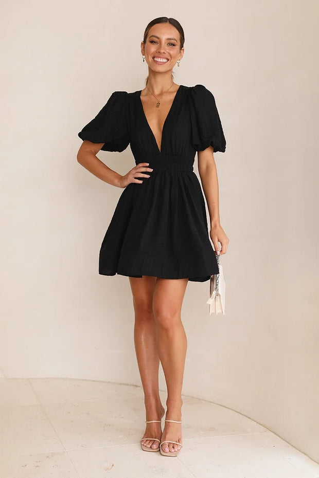 Erin Kurzes Kleid - Schwarz