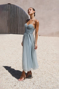Diana Kleid in Midi-Länge - Salbeigrün