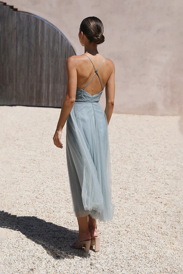 Diana Kleid in Midi-Länge - Salbeigrün
