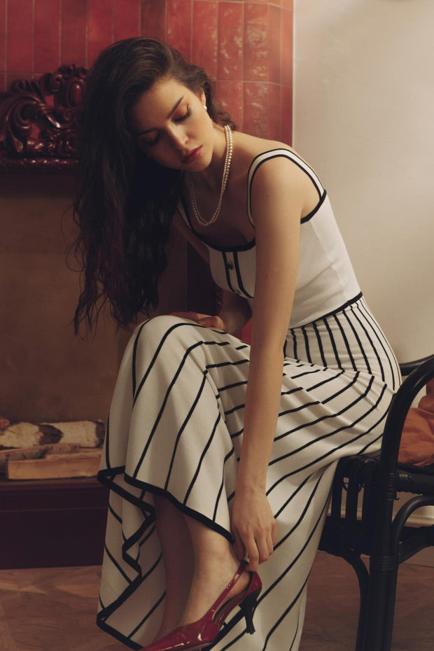 Pag Strick-Cami-Kleid in Midi-Länge
