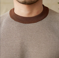 T-Shirt mit Wabenstruktur, Kontrastdetails und kurzen Ärmeln