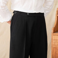 Hose aus Baumwollmischung mit geradem Schnitt und Bundfalten