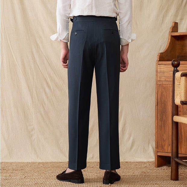 Hose aus Baumwollmischung mit geradem Schnitt und Bundfalten