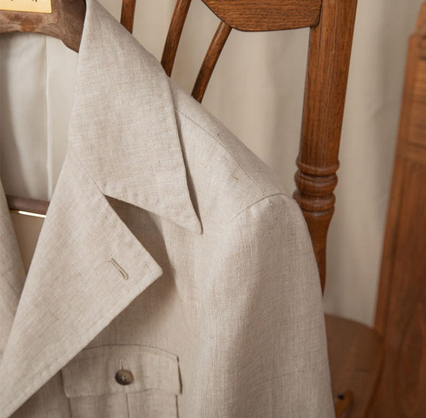 Jacke aus Leinen mit Safari-Details