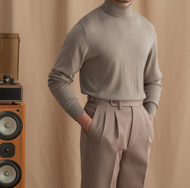 Pullover aus Wollmischung mit Rollkragen
