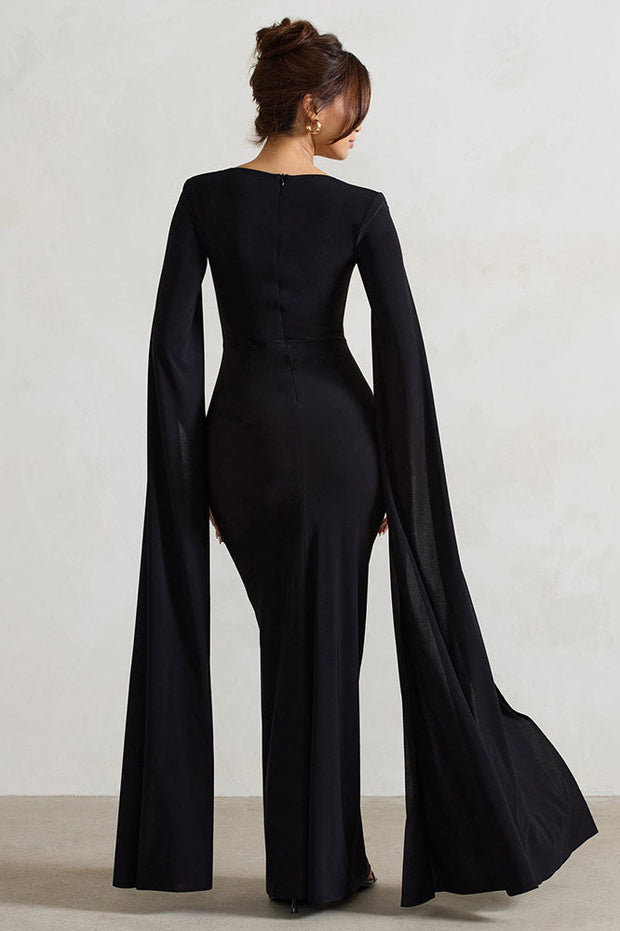 Queen's Cape - Kleid mit Schlitz im modernen Stil