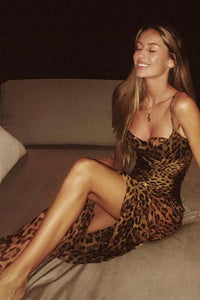 Leoparden Slip Rückenfreies Kleid im modernen Stil