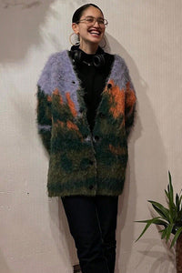 Kunstinspirierte Cardigan aus Strick