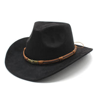 Wildleder Westernhut mit umgeschlagenem Rand im modernen Stil
