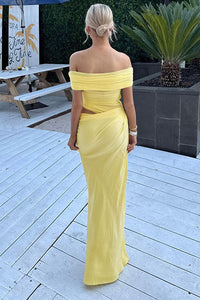 Maxikleid mit transparentem Netzstoff und schulterfreiem Schnitt