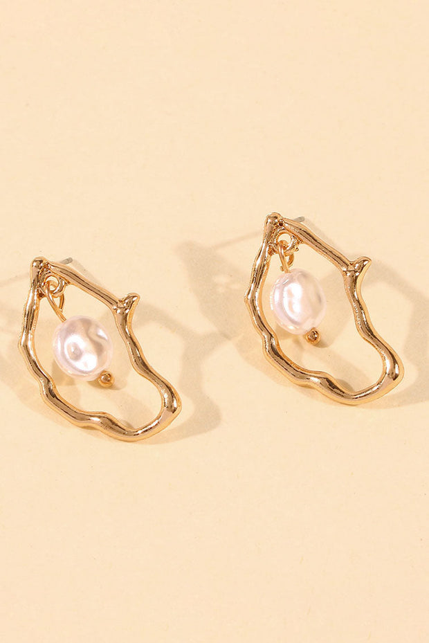 Oyster Pearl - Unregelmäßige Tropfenförmige Ohrringe im modernen Stil