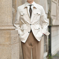Jacke aus Baumwollmischung mit Safari-Details