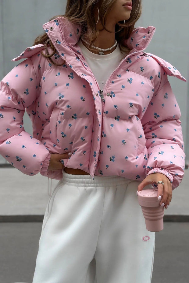 Steppjacke mit Blumenmuster im modernen Stil