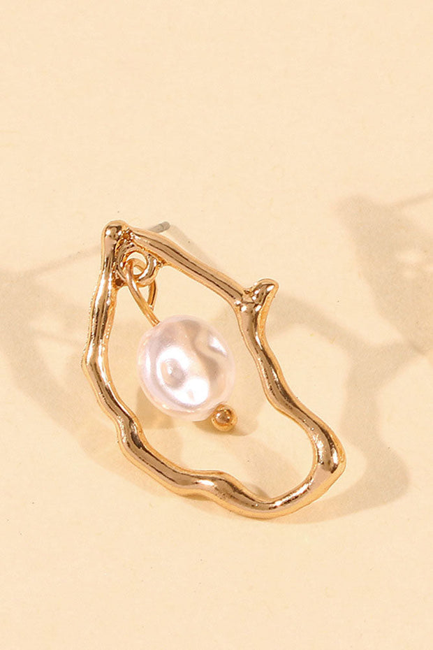 Oyster Pearl - Unregelmäßige Tropfenförmige Ohrringe im modernen Stil