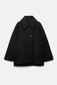 Leiser Luxus Asymmetrischer Cape-Mantel im modernen Stil