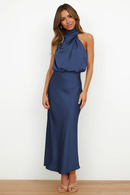 Esther Maxi Kleid - Blau im modernen Stil