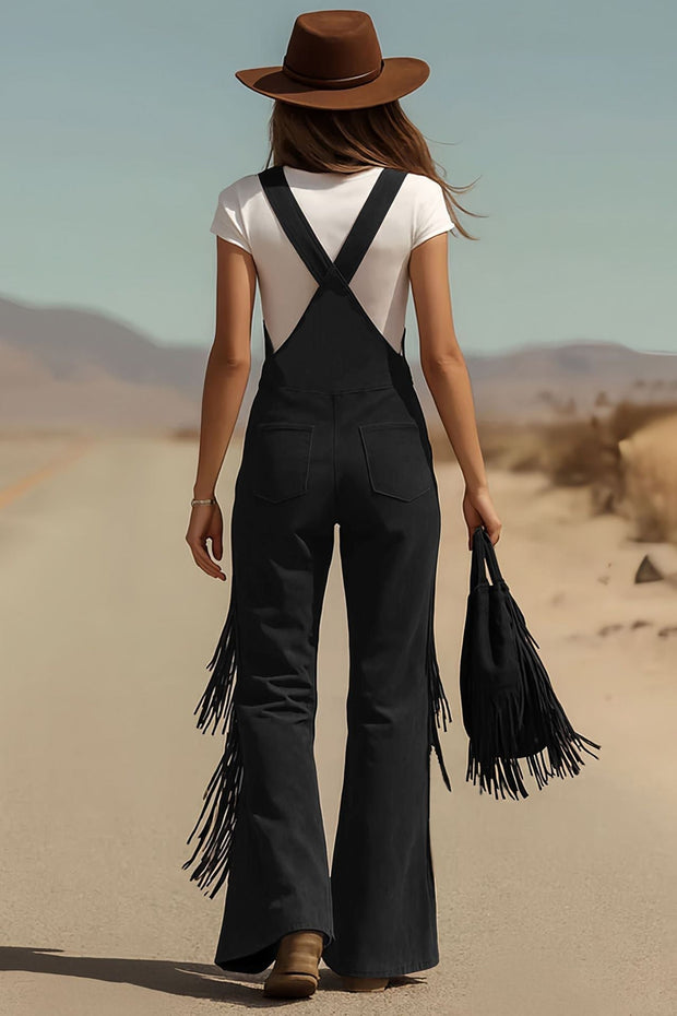 Boho-Fransen Mikrofaser-Overall im modernen Stil