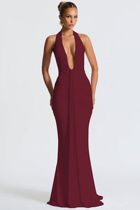 Neckholder Deep V Meerjungfrau Maxikleid