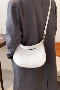 Schwarze Croc Mini Hobo Tasche im modernen Stil