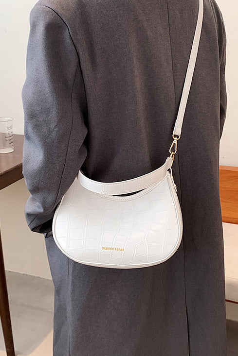 Schwarze Croc Mini Hobo Tasche im modernen Stil