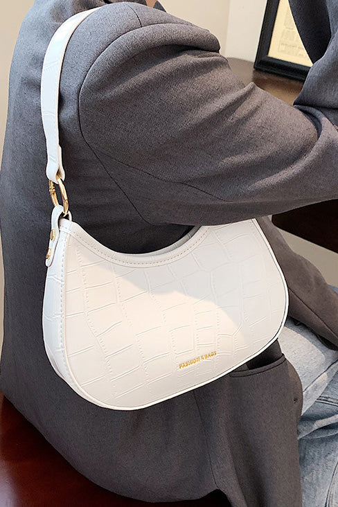 Schwarze Croc Mini Hobo Tasche im modernen Stil