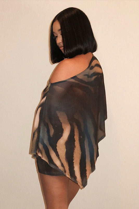 Tiger-Muster Transparentes Rock-Set