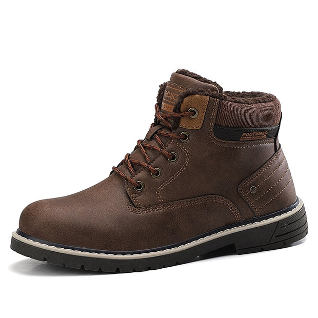 Herren Lederstiefel mit Thermofutter und rutschfester Sohle - Bale