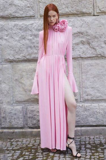 Luxuriöses Vintage Langes Kleid mit Cut-Out, tiefem V-Ausschnitt, Neckholder und 3D-Blumenmuster