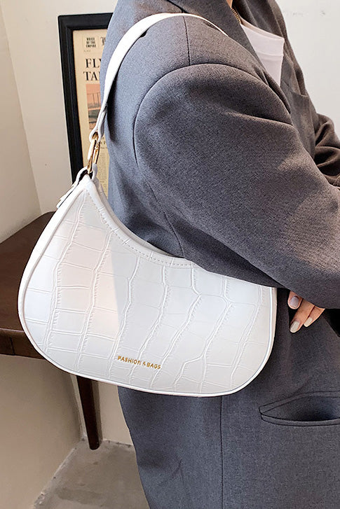 Schwarze Croc Mini Hobo Tasche im modernen Stil