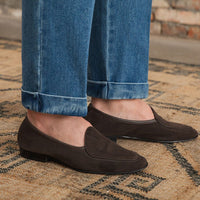 Hose aus Denim mit doppelten Bundfalten und geradem Schnitt