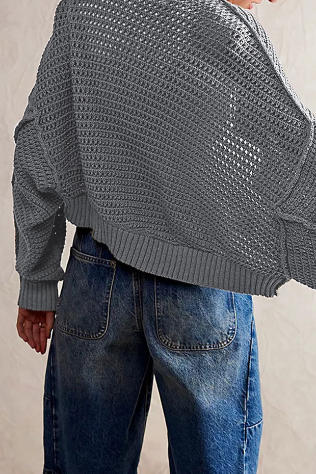 Lässige, tägliche Oberbekleidung mit einfarbigem Webmuster und Cardigan-Kragen (4 Farben) im modernen Stil