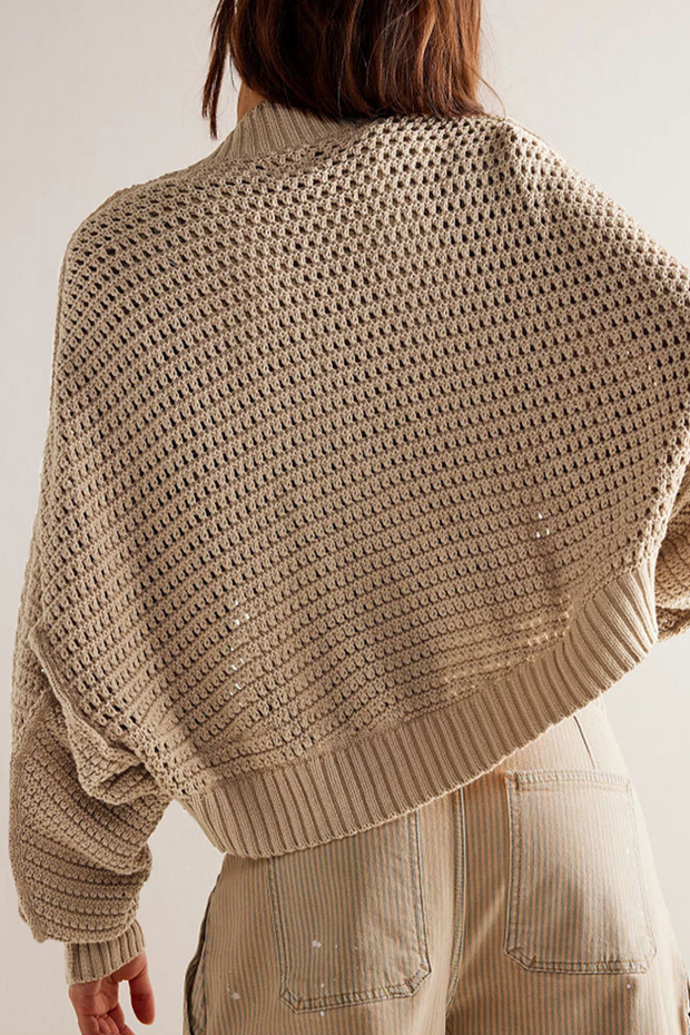 Lässige, tägliche Oberbekleidung mit einfarbigem Webmuster und Cardigan-Kragen (4 Farben) im modernen Stil