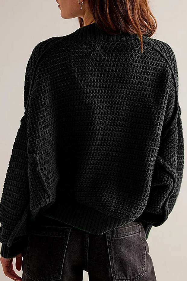 Lässige, tägliche Oberbekleidung mit einfarbigem Webmuster und Cardigan-Kragen (4 Farben) im modernen Stil