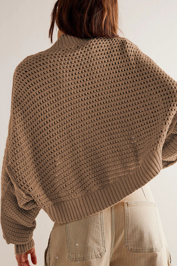 Lässige, tägliche Oberbekleidung mit einfarbigem Webmuster und Cardigan-Kragen (4 Farben) im modernen Stil