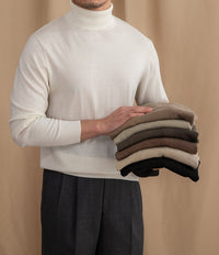 Pullover aus Wollmischung mit Rollkragen