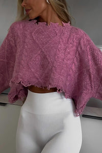 Verwaschener Mohair-Cropped-Pullover im modernen Stil