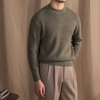Pullover aus Wollmischung mit Rippstruktur