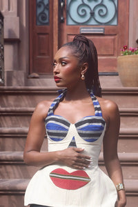 Tribal-inspiriertes Neckholder-Corsett-Oberteil