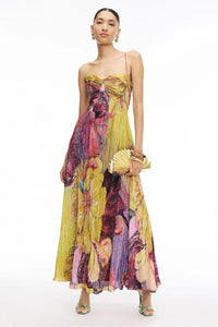 Kiara Langes Kleid mit mehrfarbigem Ikat-Muster
