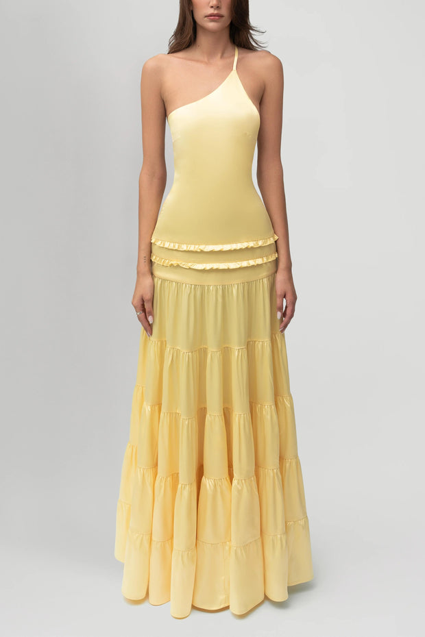 Athena Rückenfreies Langes Kleid mit Falten